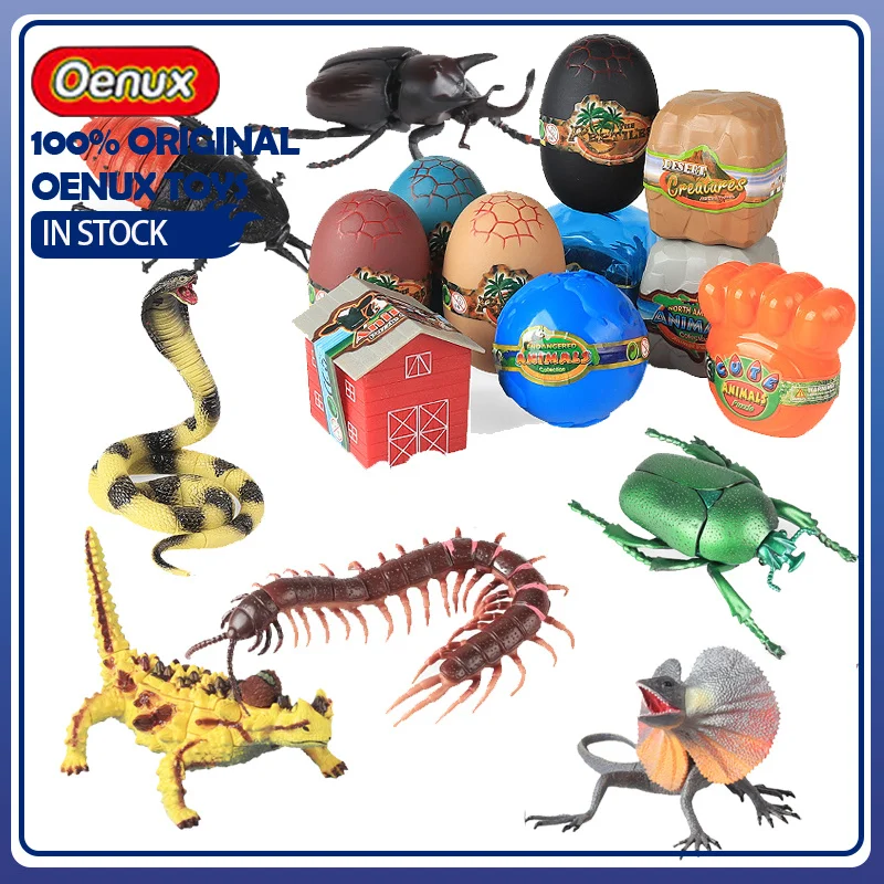 Oenux 4D Assembly Insect Reptile Models Beetle Lizard Centipede Snake DIY Kit Realistic Bug Figurines for Collection Desktop Dec view 2