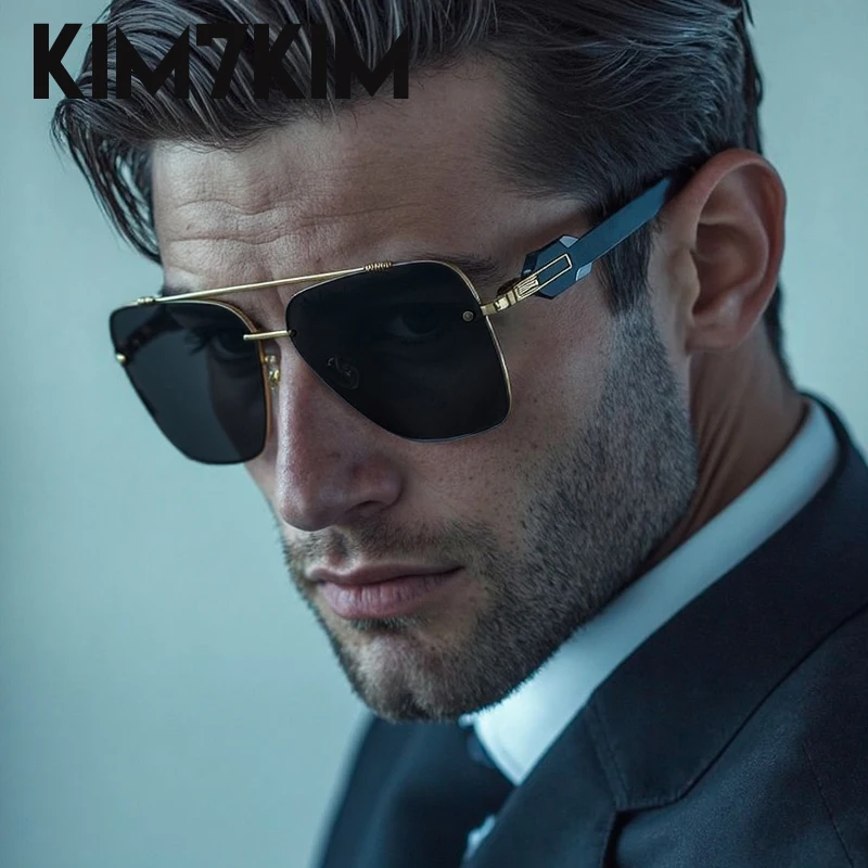 

Oversized Vintage Square Sunglasses Men 2025 Luxury Brand Double Beam Sun Glasses Steampunk UV400 Protection Eyewear For Male