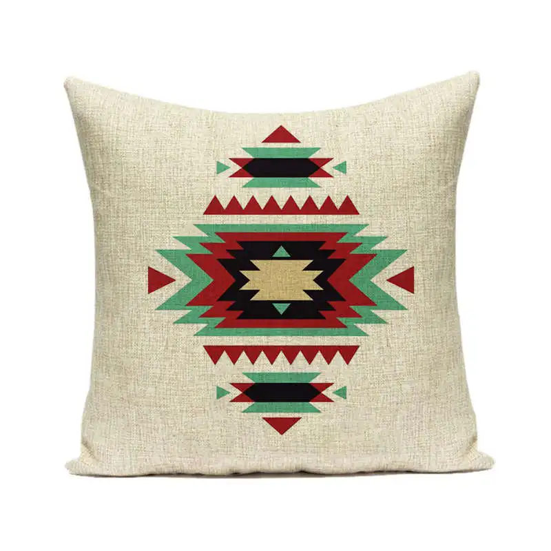 45x45cm decorazione del soggiorno di casa fodera per cuscino in lino/cotone federe per cuscino con motivo geometrico azteco bohémien