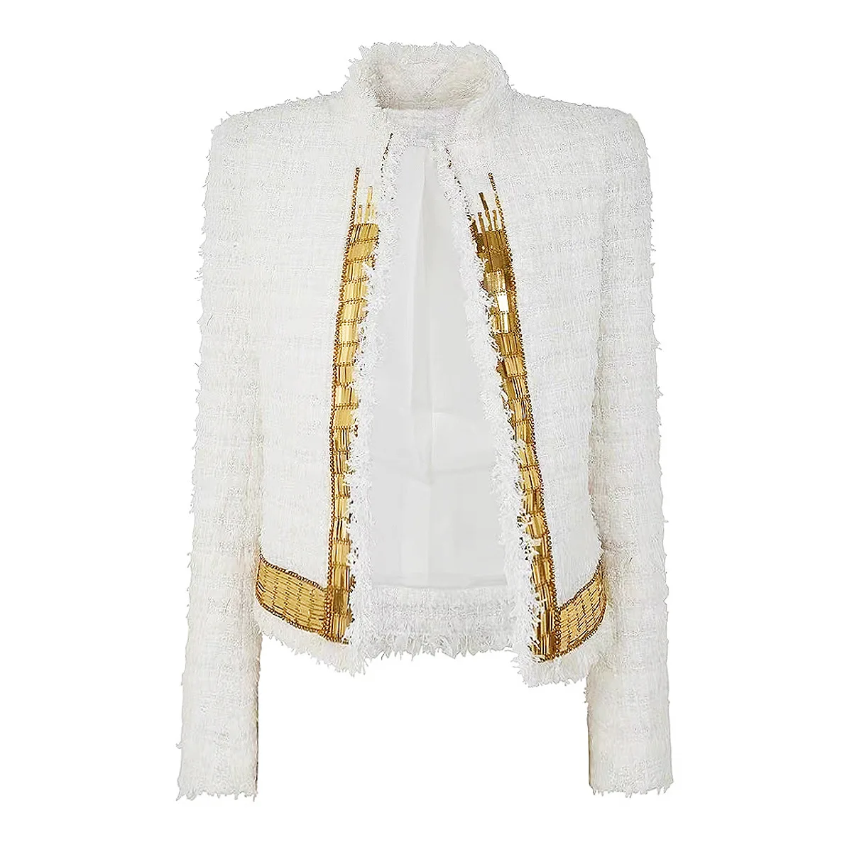 سترة نسائية صيفية وخريفية على شكل نجمة مطرزة بالألماس وتنورة قصيرة ملابس خارجية صناعية ثقيلة للسيدات