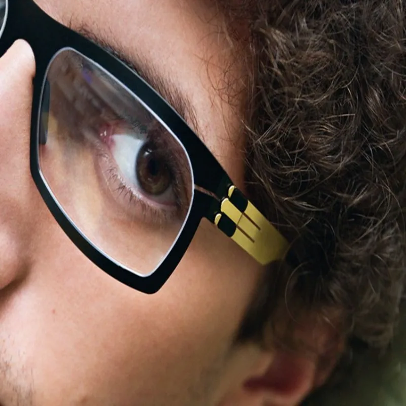 German Screwless Solderless Frame Ultra-Thin Stainless Steel Full Rim Retro Classic Big Face Men Optical Myopia Glasses Frames