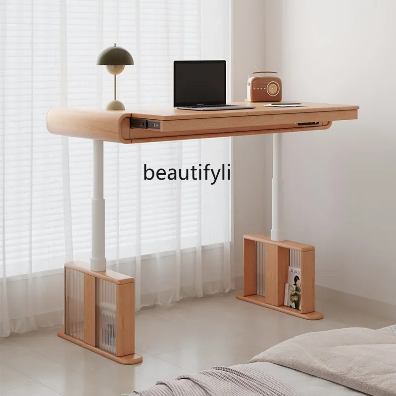 35Lifting study table, desk, electric bay window, smart computer table, adjustable mobile workbench