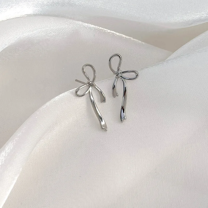 18K Gold Plated Y2K Bow Earrings For Women Stud Nail Fashion Cute Jewelry Piercing Ear Accessories Christmas Gift Aretes image 6
