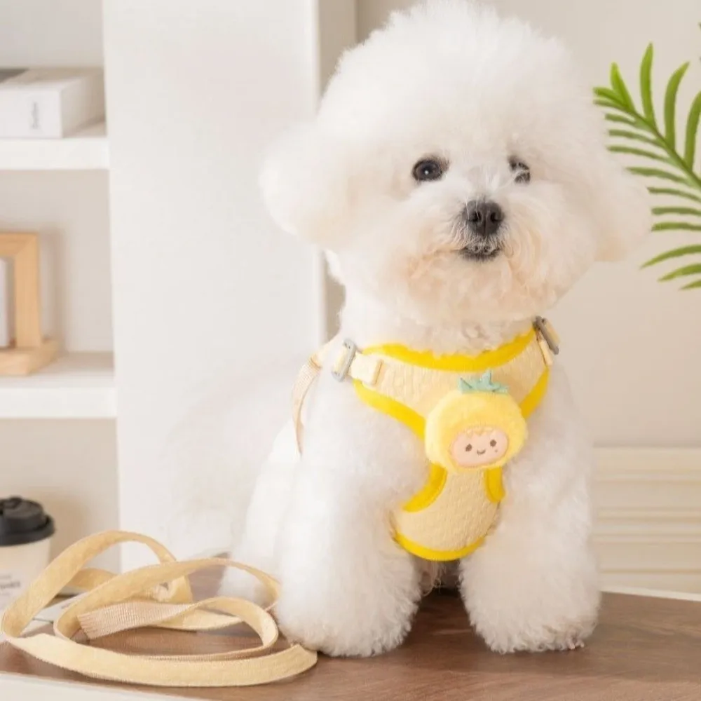 

Breathable Dog Harness and Leash Set Lightweight Animal Shape Dog Vest Harness Prevent Breaking Free Elastic Dog Chest Strap