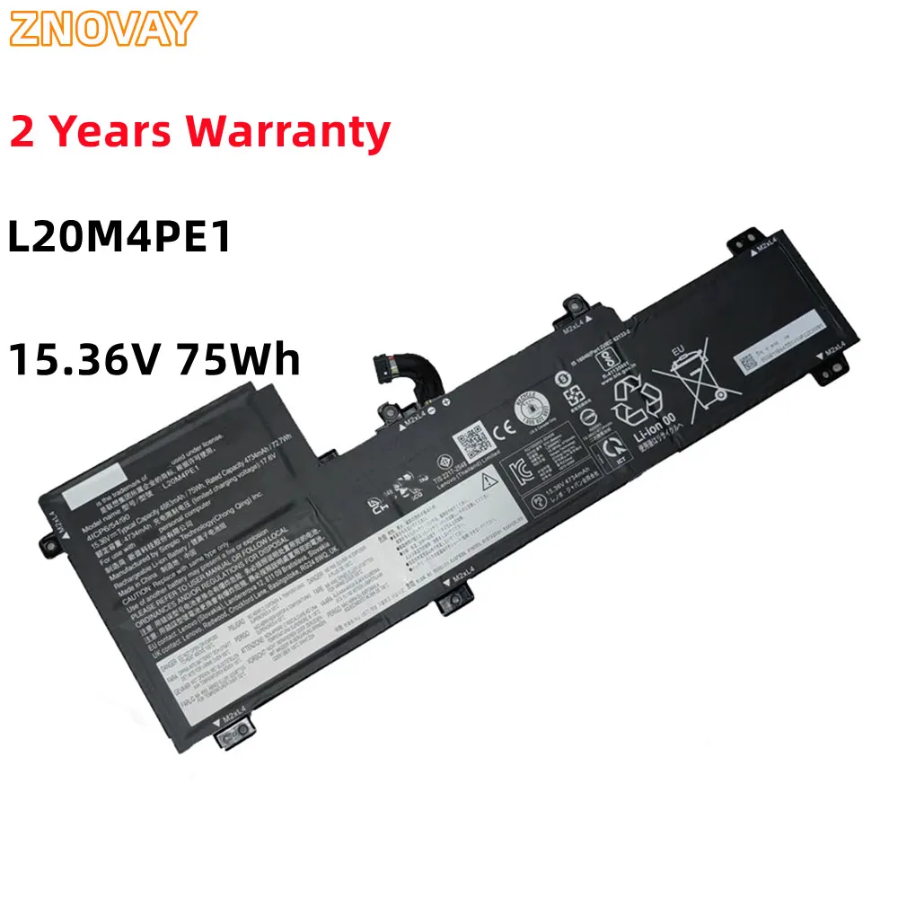 ZNOVAY L20L4PE1 L20M4PE1 L20C4PE1 15.36V 75Wh For IdeaPad 5 Pro-16ACH6 Pro-16IHU6 IdeaPad Creator 5-16ACH6 Serie 5B11B66554