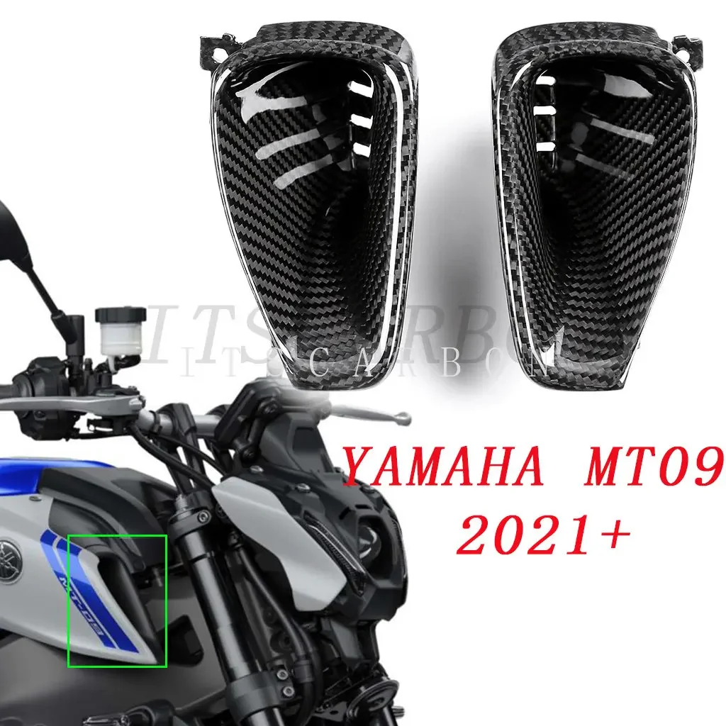 Para Yamaha MT09 MT-09 FZ09 FZ-09 2021 2022 2023 3k accesorios de fibra de carbono para motocicleta deflectores de aire Kit de piezas de carenado de admisión