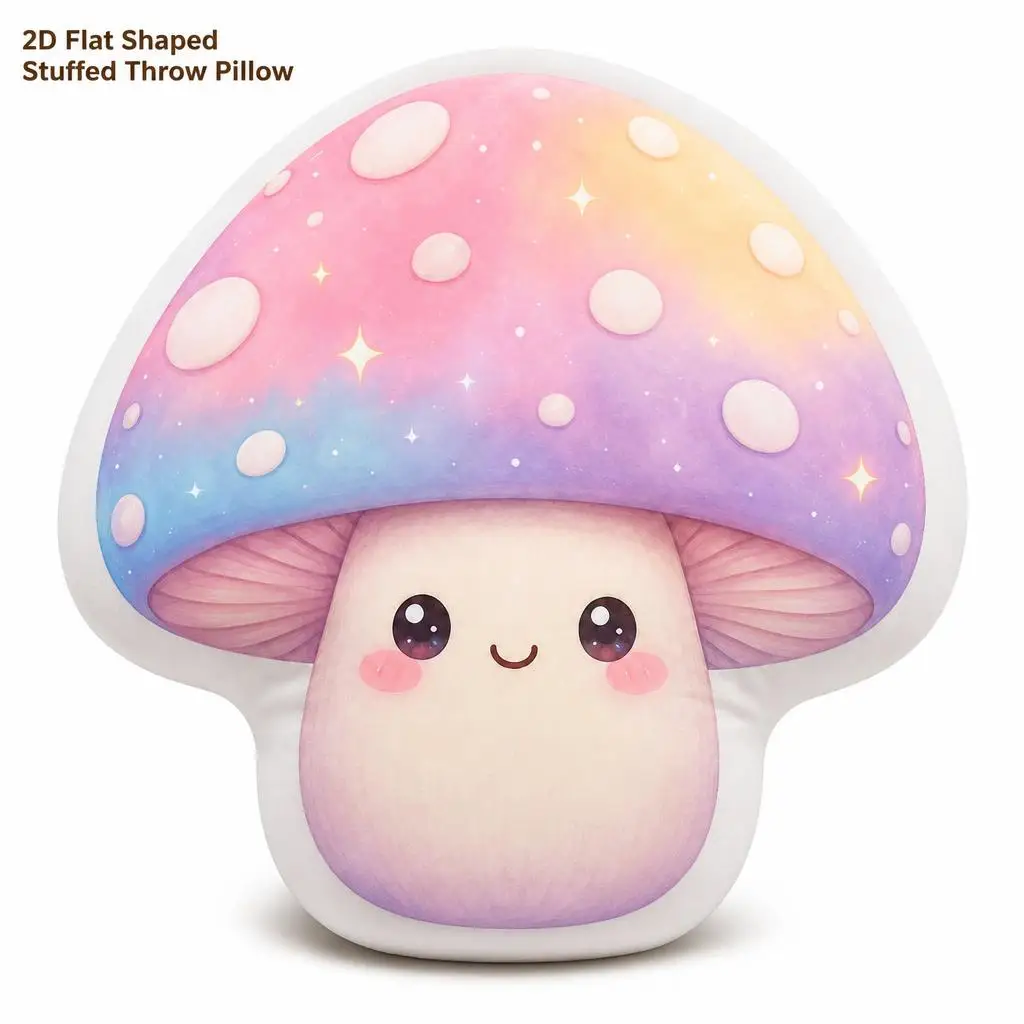 Pastel Mushroom Soft Kawaii Forest Plush Pillow Cushion Irregular Stuffed Throw Pillow Home Decor Gift Sofa Bed Home