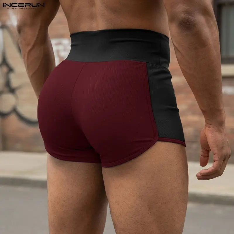 

INCERUN Men Shorts Elastic Waist Patchwork Color-block Men Bottoms Streetwear Summer Workout 2026 Fashion Casual Shorts For Man