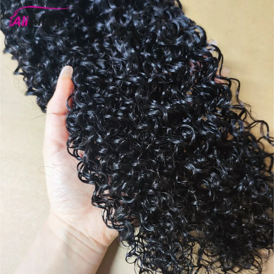 CURLY Bundles Human Hair 30 32 นิ้วบราซิลผมมนุษย์ Water WAVE 100% Human Hair Extensions ดิบผม