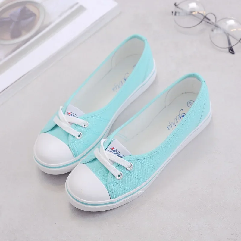 Women\'s Shoes Canvas Shoes Comfortable Slippers Korean Fashion Students Set Foot Flat Flat Heel Summer Round Toe Casual