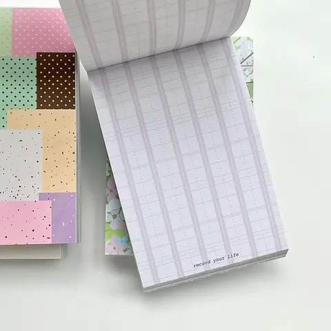 A7 Refill Pages Memo Pad Double Sided Scrapbook Paper Grid Blank Planner Inserts for Journaling Minimalist Collage Craft Supplie