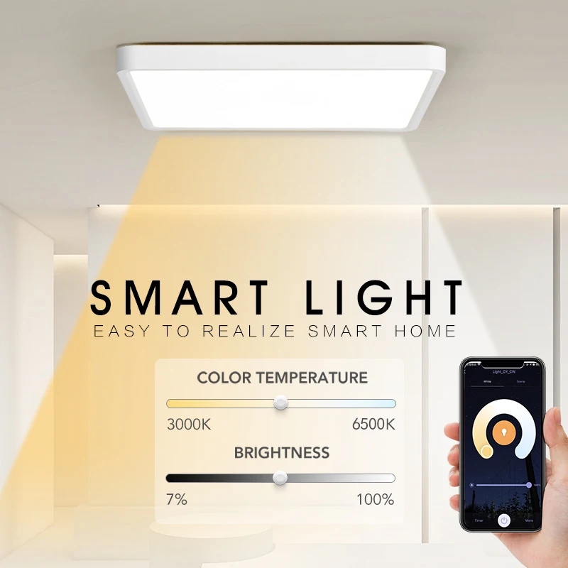 MARPOU Tuya LED Ceiling Lamp 36W Dimmable APP Voice Control Smart Ceiling Light Modern Lighting Panel Light Living Room Bedroom