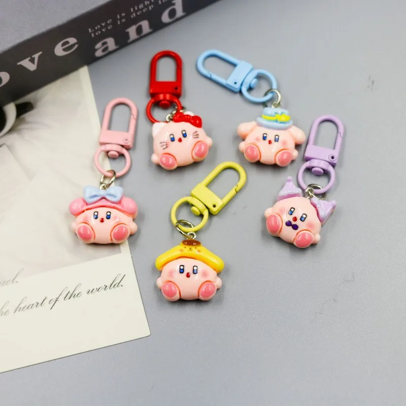 

5pcs/set Kirby Kawaii Keychain Backpack Pendant Decoration Accessories Girl's Gift Toy