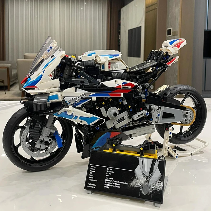 Technische 1:5 M1000RR Motorfiets Bouwstenen (1920 Stuks) Mechanische MOC Voertuig Model Montage Speelgoed Jongens Verjaardag Kerstcadeau