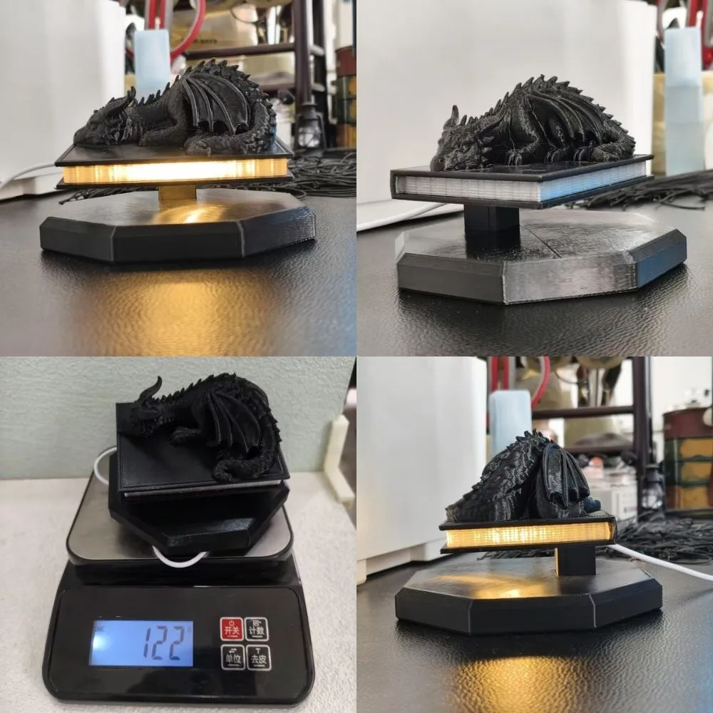 Table Centerpiece Vintage Bookshelf Lamp LED Floating Book Shelf Lamp USB Rechargeable Dragon Decor Floating Lamp Bedroom