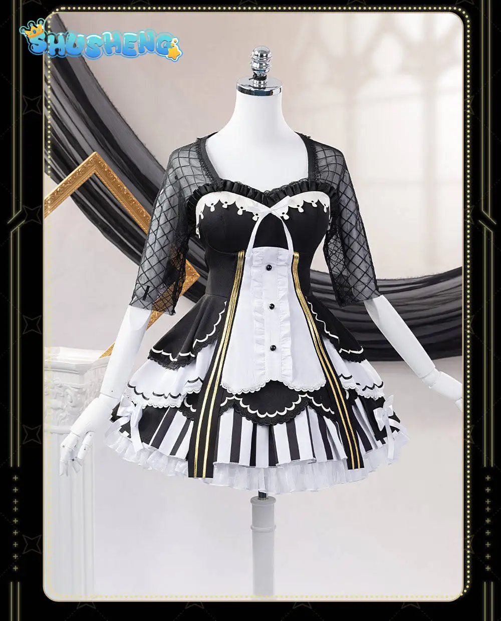 Anime Magical Girl Witch Trial Saeki Miria Cosplay Costume Sweet Gothic style dress headwear socks props Halloween Woman Lolita - view 6