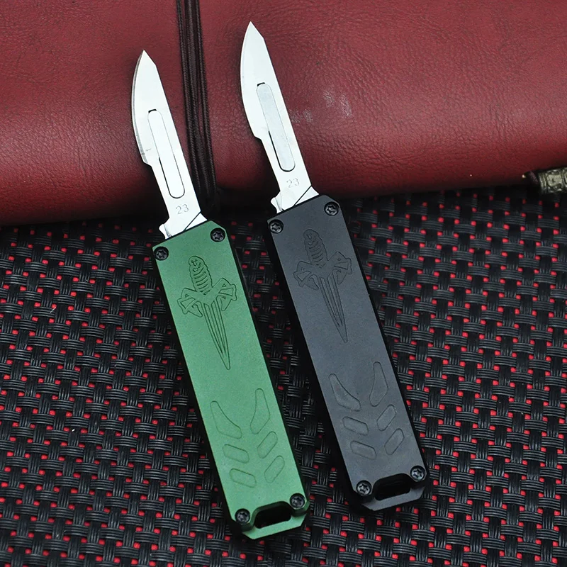 

New Removable Blades Mini Unpacking Pocket Knife Carbon Steel Blade Aluminum Alloy Handles Camping Survival EDC Tools