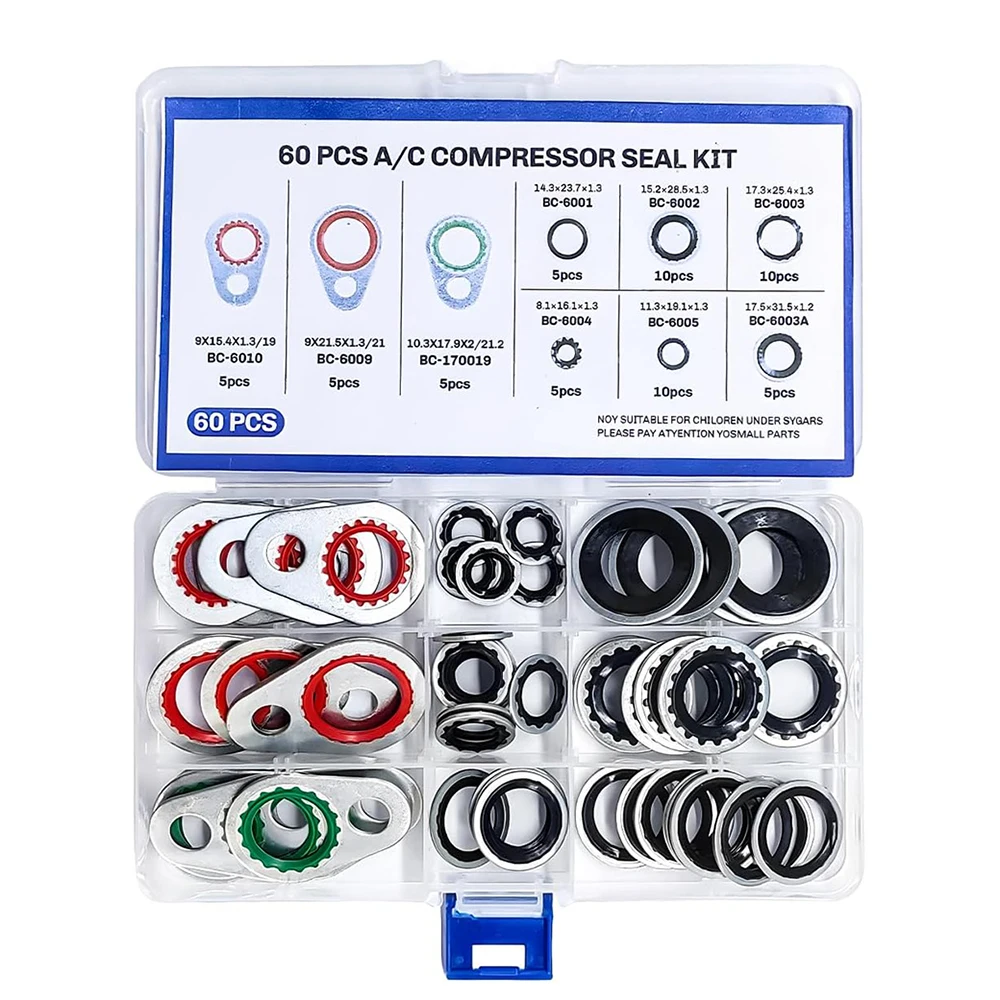 45/60/93pcs Sealing gaskets for automotive air conditioning systems,expansion valve gaskets,pipe head gaskets,compressor gaskets