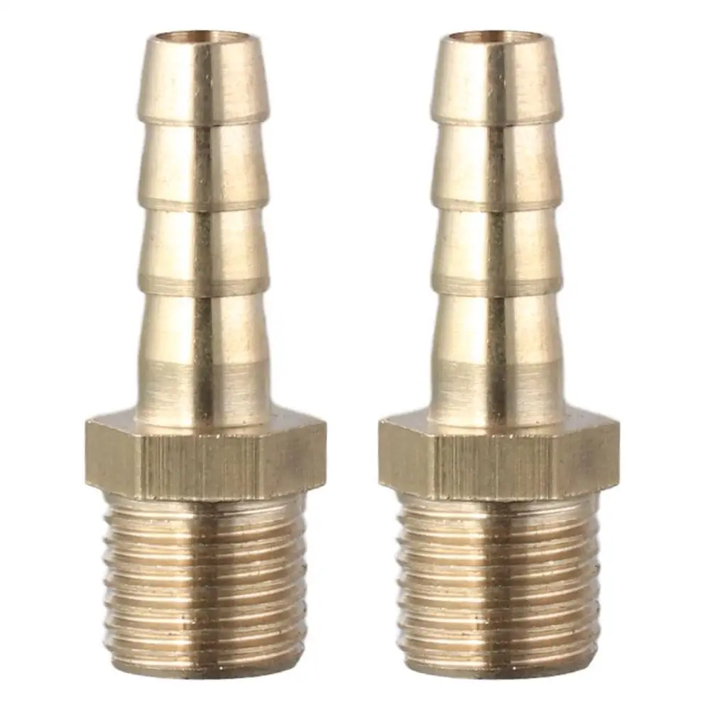 

2PCS Brass Barbed Hose Fittings M14-1.5 M10-1 Hose ID 6mm 10mm Fitting Connector Metric Male To Barb
