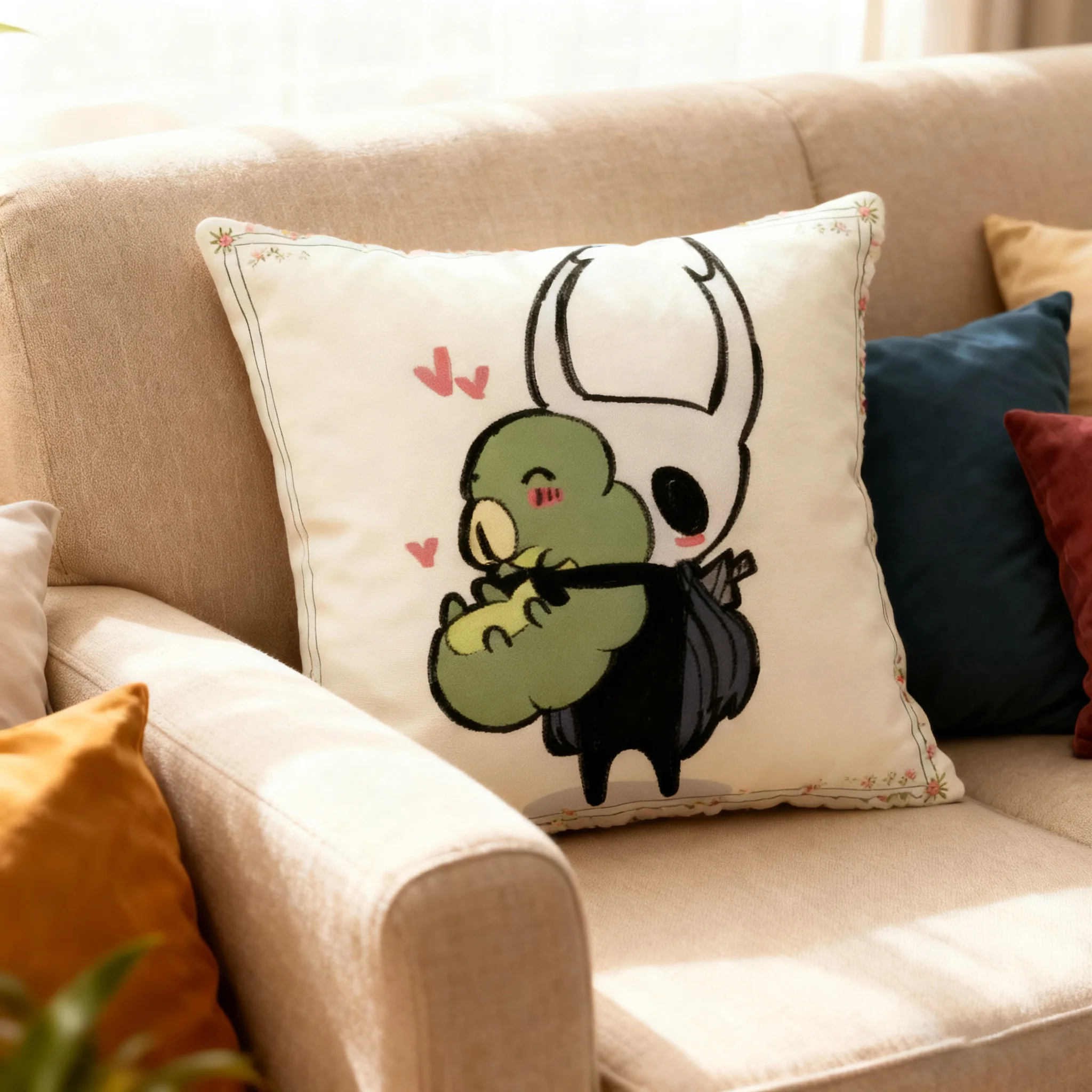1pc Autumn Festival Cute Hollow Knight & Pillow, Cozy Decorative Cushion for Bedroom, Perfect Fall Harvest Gift for Gamers