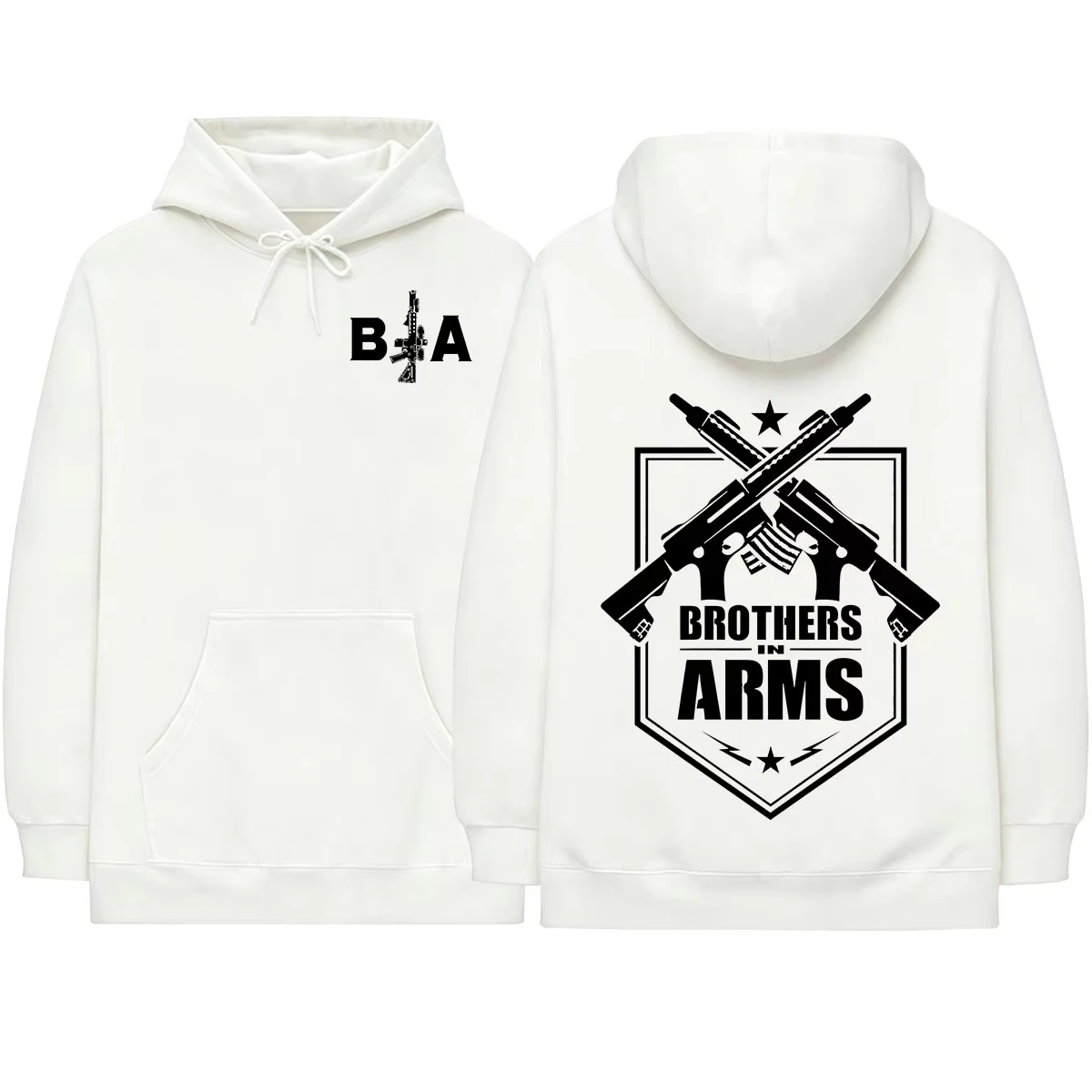 Brothers in Arms Skeleton Hoodies Men's Women Clothing Fashion Gothic Vintage Oversized Hooded Sweatshirts Pullovers Streetwear