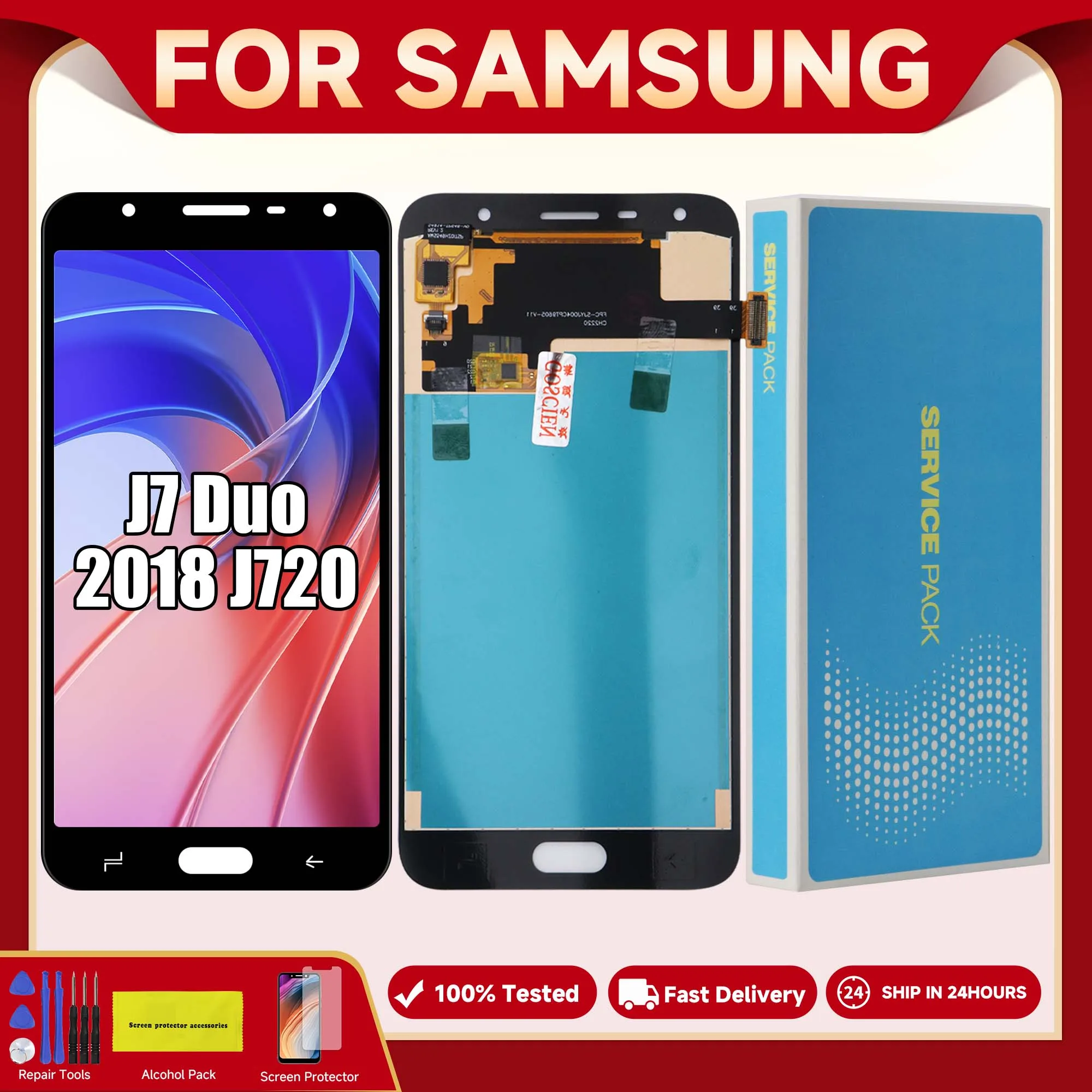 J720 Lcd for Samsung Galaxy J7 Duo LCD Display With Touch Screen Digitizer Assembly for Samsung J720 J720F SM-J720F