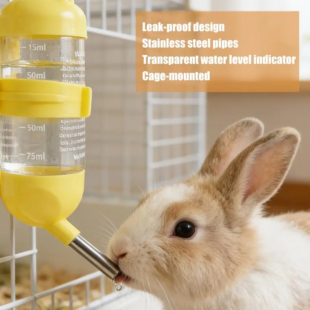 Hamster Water Bottle Plastic Dispenser Feeder Hanging Pet Drinking Bottle for Guinea Pigs/Hamsters/Bunnies/Ferrets