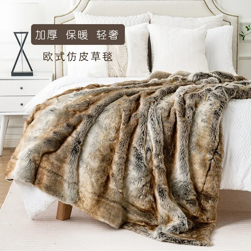 

Luxury Faux Fur Throw Blanket Super Soft Winter Thickened Blanket Decorative Bed Blanket Perfect Gift For Family Home Textiles