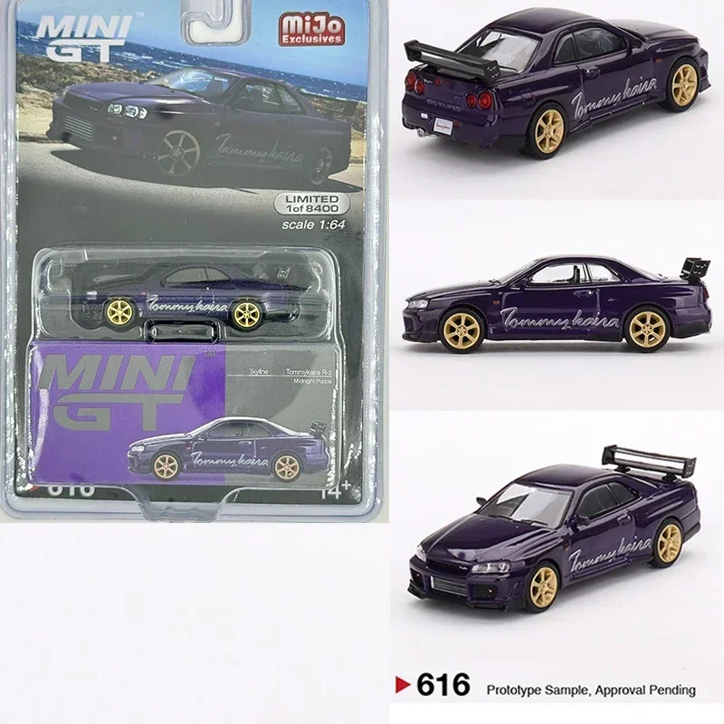 

MINIGT 616 1:64 Skyline GT-R R34 Nissan Midnight Purple Car Model Collection Miniature Diecast Diorama