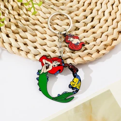 Disney the Little Mermaid Ariel Princess Keychain Anime Cartoon Girls Backpack Pendant Jewelry Accessory Gift