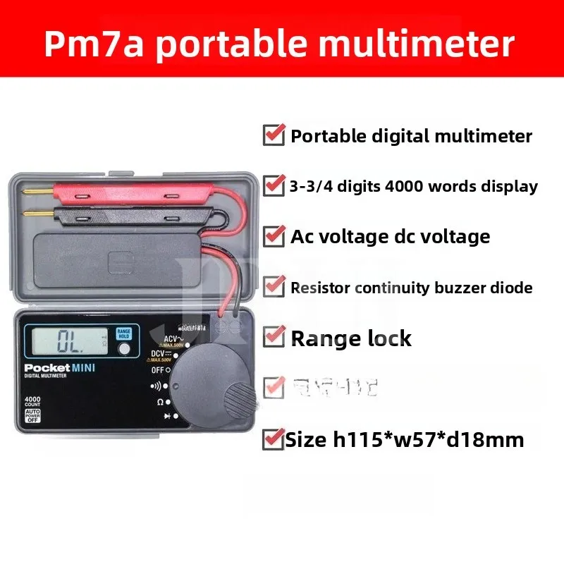 Sanwa PM7A NEW Pocket Mini Size Portable DMM 4000 Count DC AC