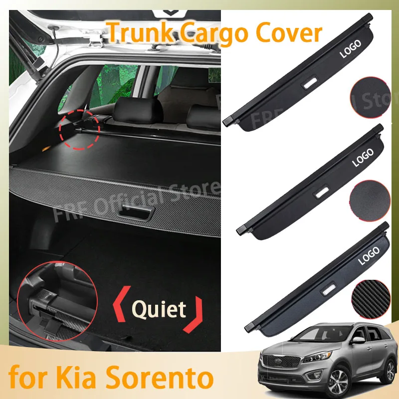 

Carbon Fibe for Kia Sorento 3 UM 2015~2020 2018 2019 Accessories Trunk Curtain Mat Leather Rear Curtain Retractable Anti-peeping