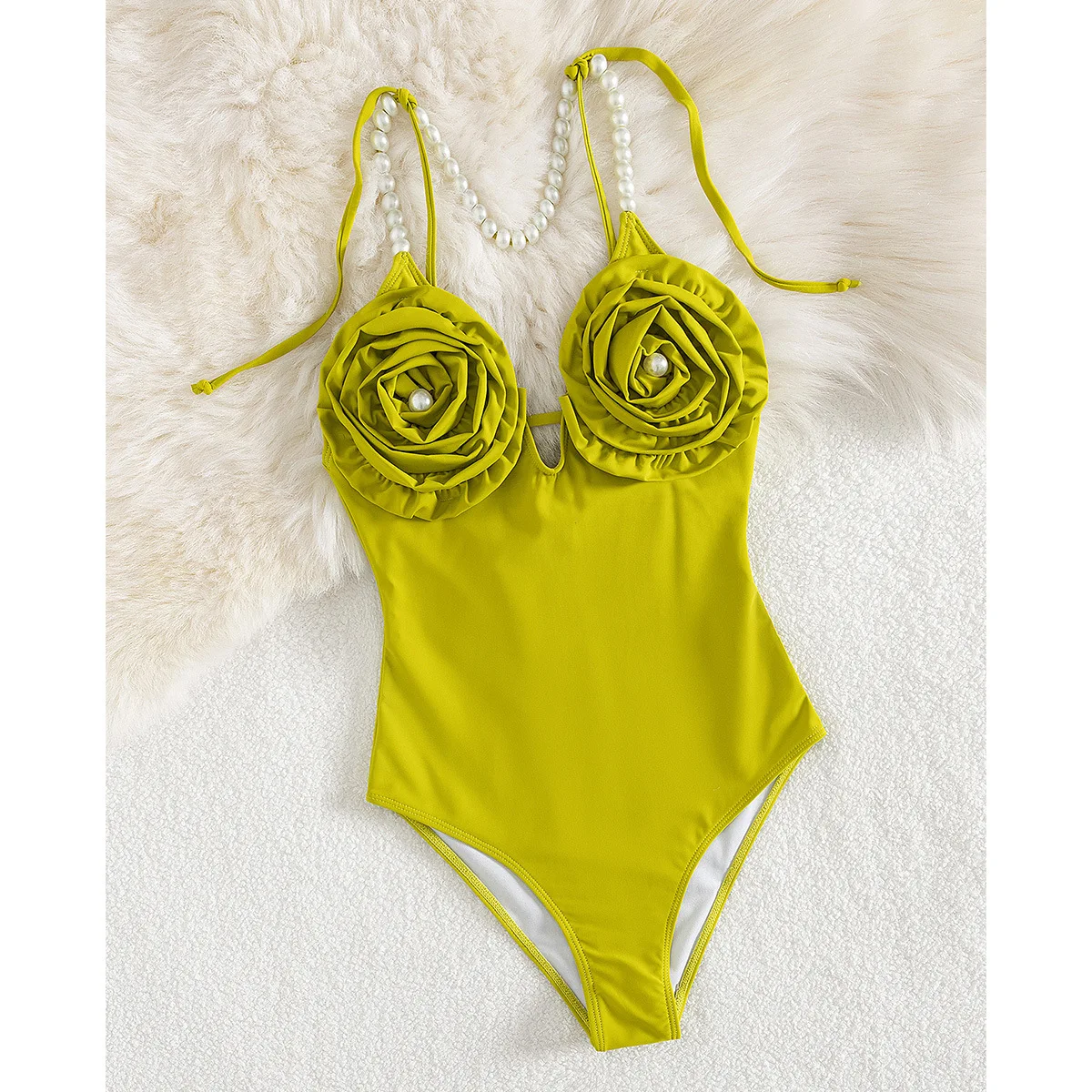 Sexy 2025 bikini set 3D bloem vrouwen eendelig badpak bodysuit diepe v-hals badpak halter biquini badmode voor meisje kleding