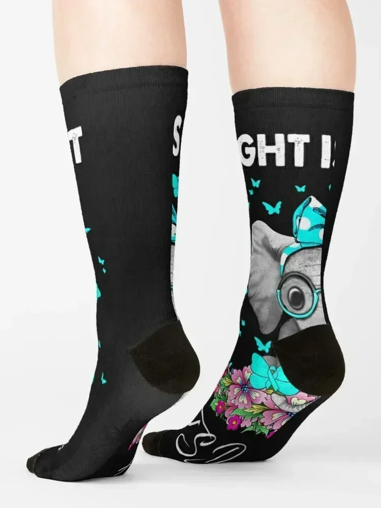 Elephant Her Fight Is My Fight PTSD Awareness TShirt84 Socks golf new year hiphop custom sports Ladies Socks Men's