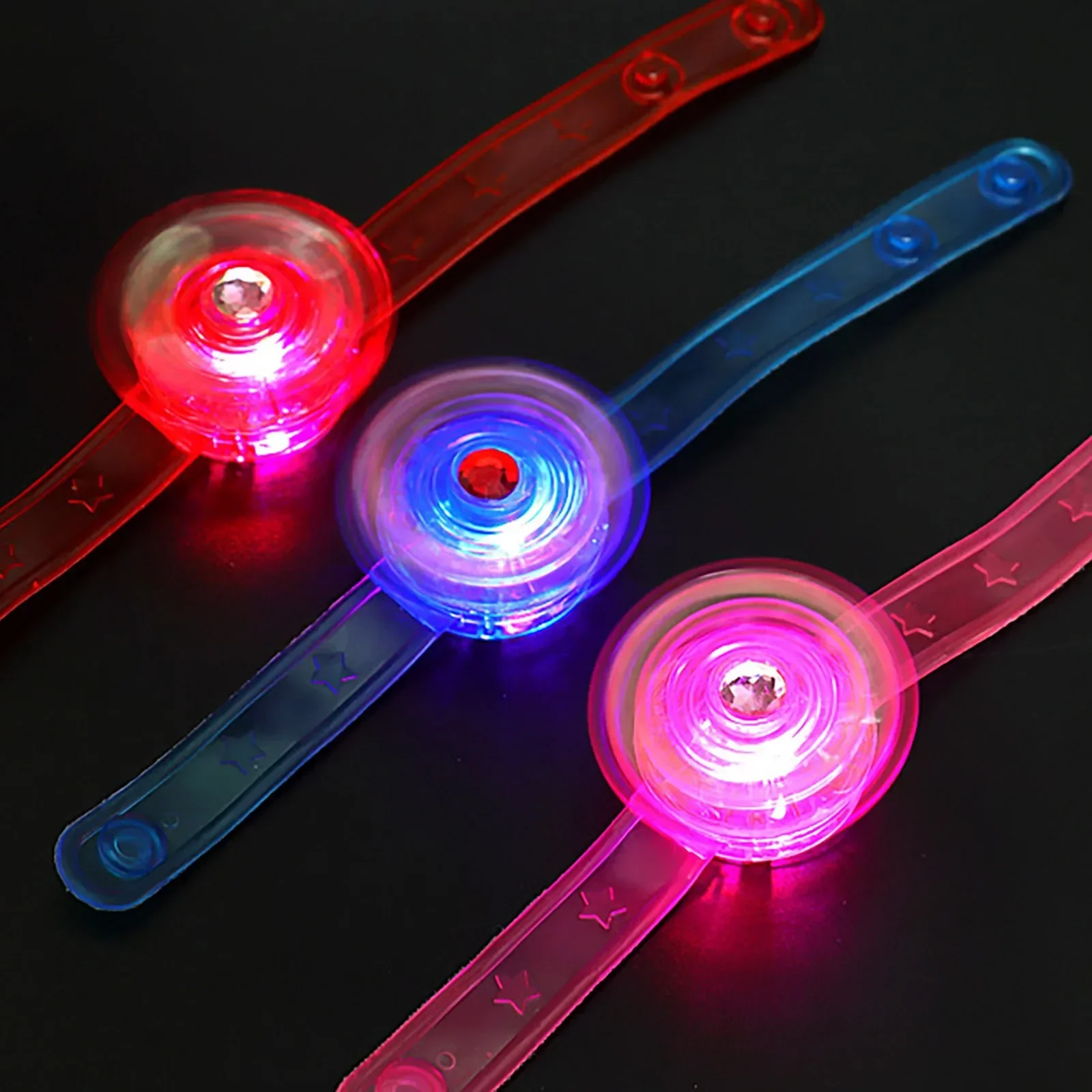 1 Stücke Leuchtende LED-Licht Spinner Hand Top Spinner Glow in Dark Licht Figet Spiner Finger Stress Relief Spielzeug Armband