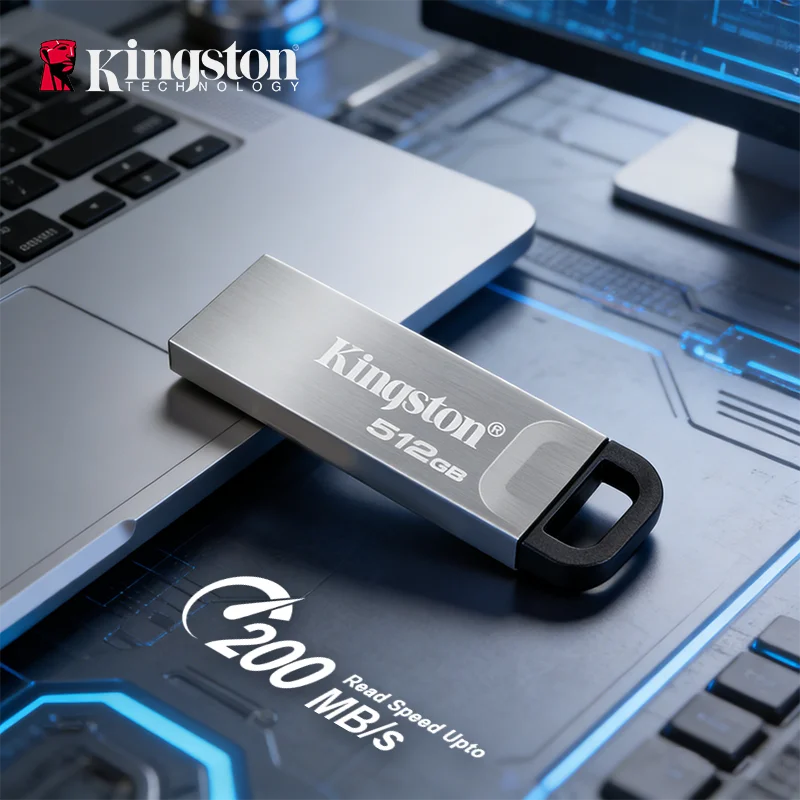 Unidad Flash USB Kingston DTKN de 200 MB/s, 32 GB, 64 GB, 128 GB, 256 GB, 512 GB, USB 3.2, Memoria USB Mini Key, Unidades USB Originales para PC