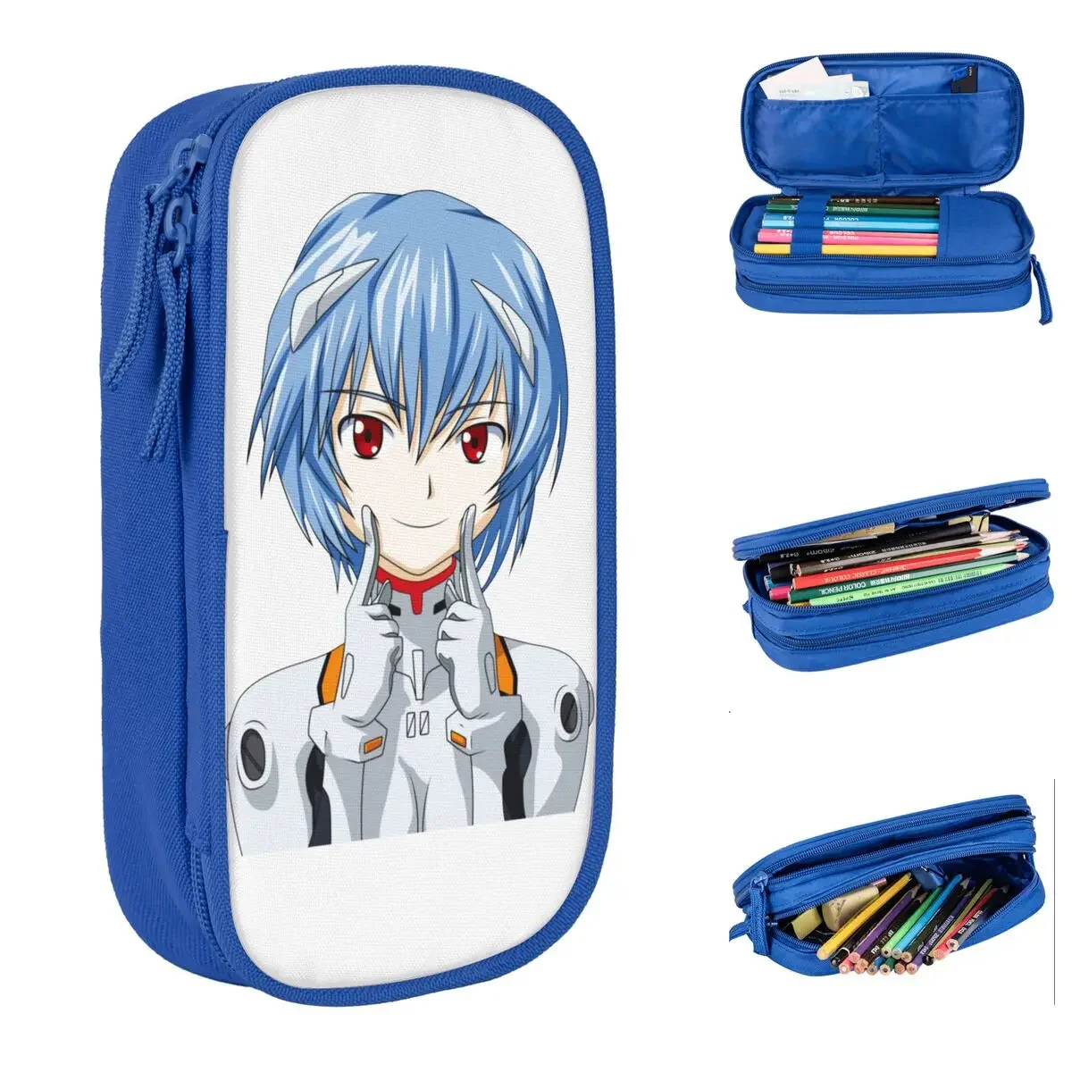 

Rei Inspired Anime Pencil Cases Rei Ayanami Manga Pencil Pouch Pen Box Kids Large Storage Bag Students School Zipper Stationery