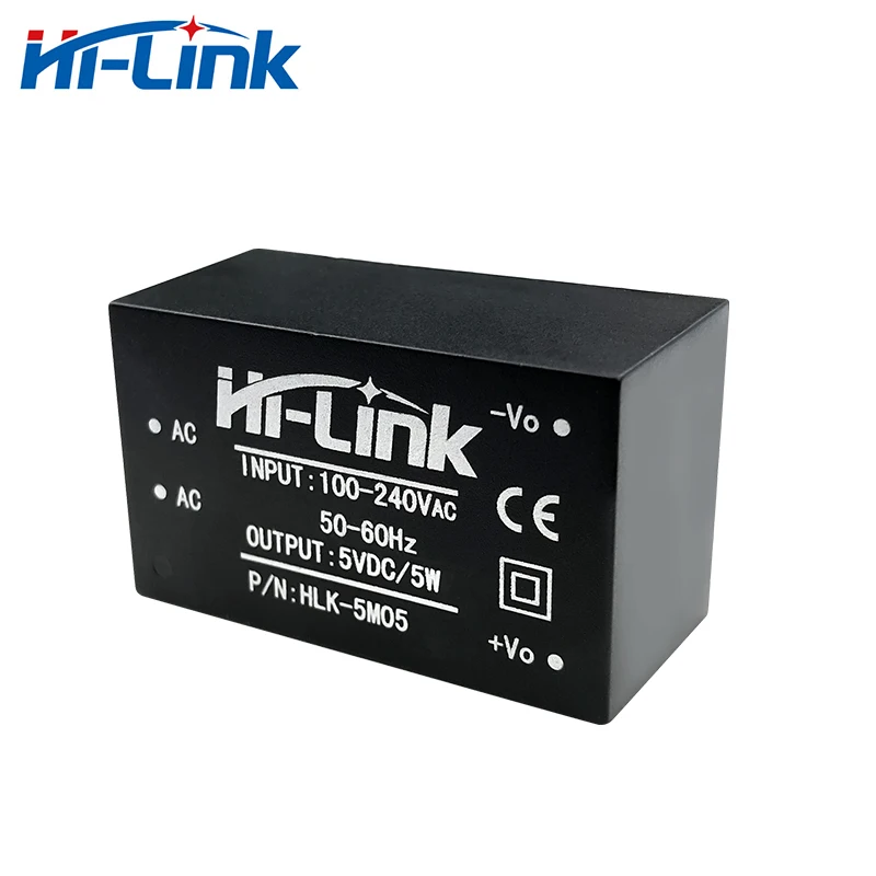 

100pcs/lot Hi-Link New High Efficiency AC DC 220V to 5V 5W 1A Mini Intelligent Household Switching Power Supply Module HLK-5M05