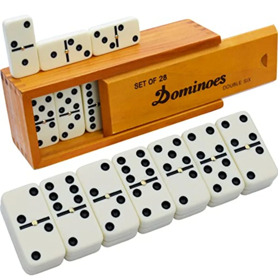 

Dominos Set for Adults Dominoes - Classic Board Games, Double 6 Dominoes Family Games for and Adults - Double Six Standard Domi