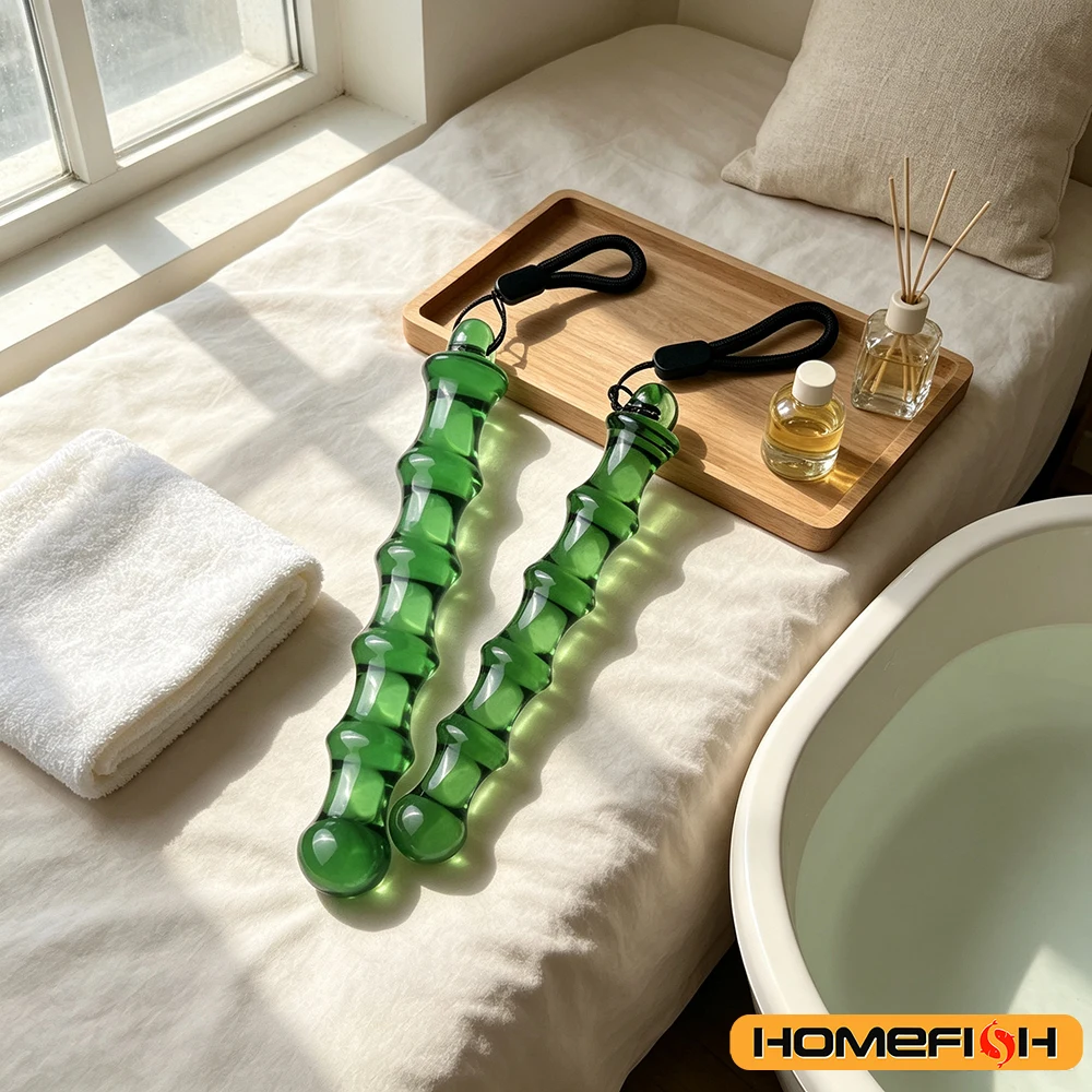 Bâton de massage de 16 cm, lisse, sans épine, pour points d'acupuncture, relaxation musculaire, adapté aux épaules, au cou, aux hanches, masseur en jade