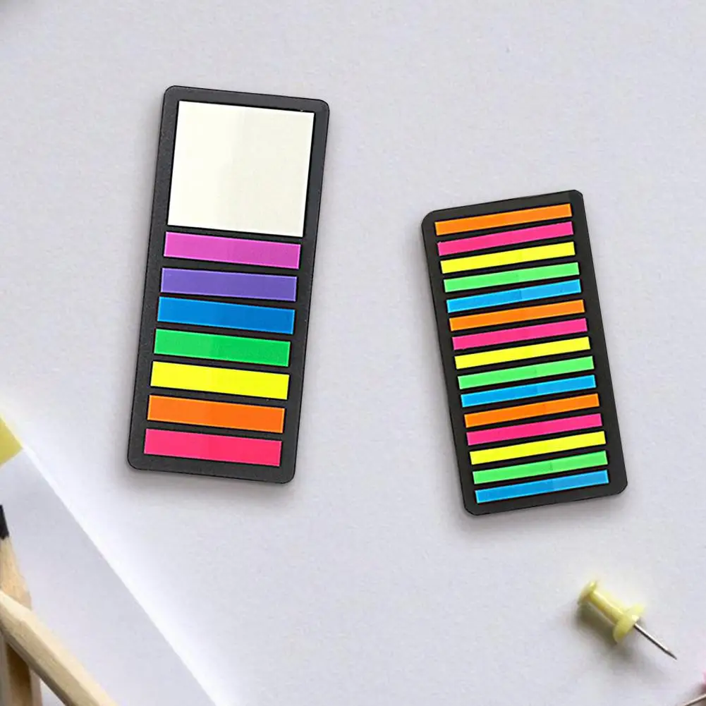 1 Set Sticky Labels Self Adhesive Waterproof PVC Fluorescent Arrow Flag Tabs Colored Sticky Notes Birthday Gift