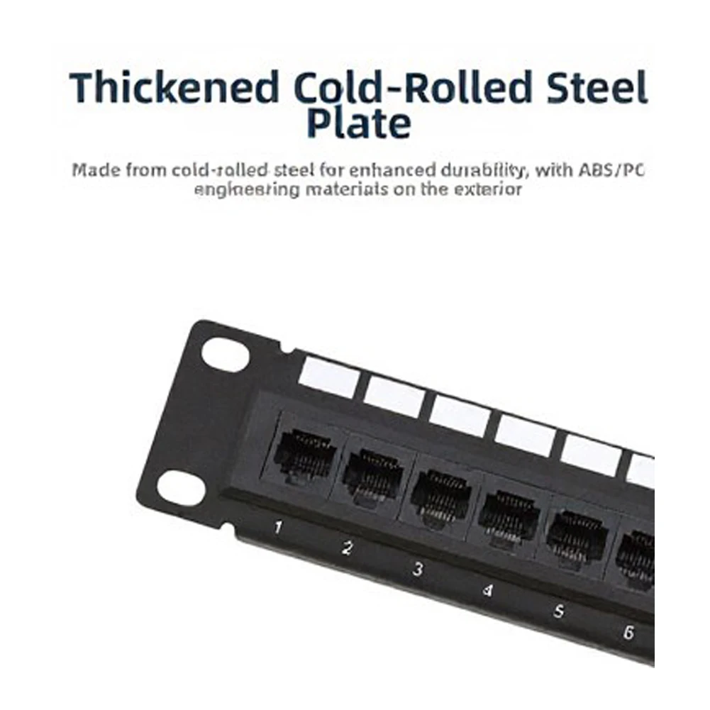 12 Port CAT5A CAT6 Wall Mounted Patch Panel for Termination of UTP Cables in Standard For Network Distribution Areas