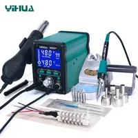 YIHUA 995D+ Soldering Station Solder Iron Hot Air Gun Rework Station 2-in-1 SMD BGA Desoldering Welding Tool Large Screen