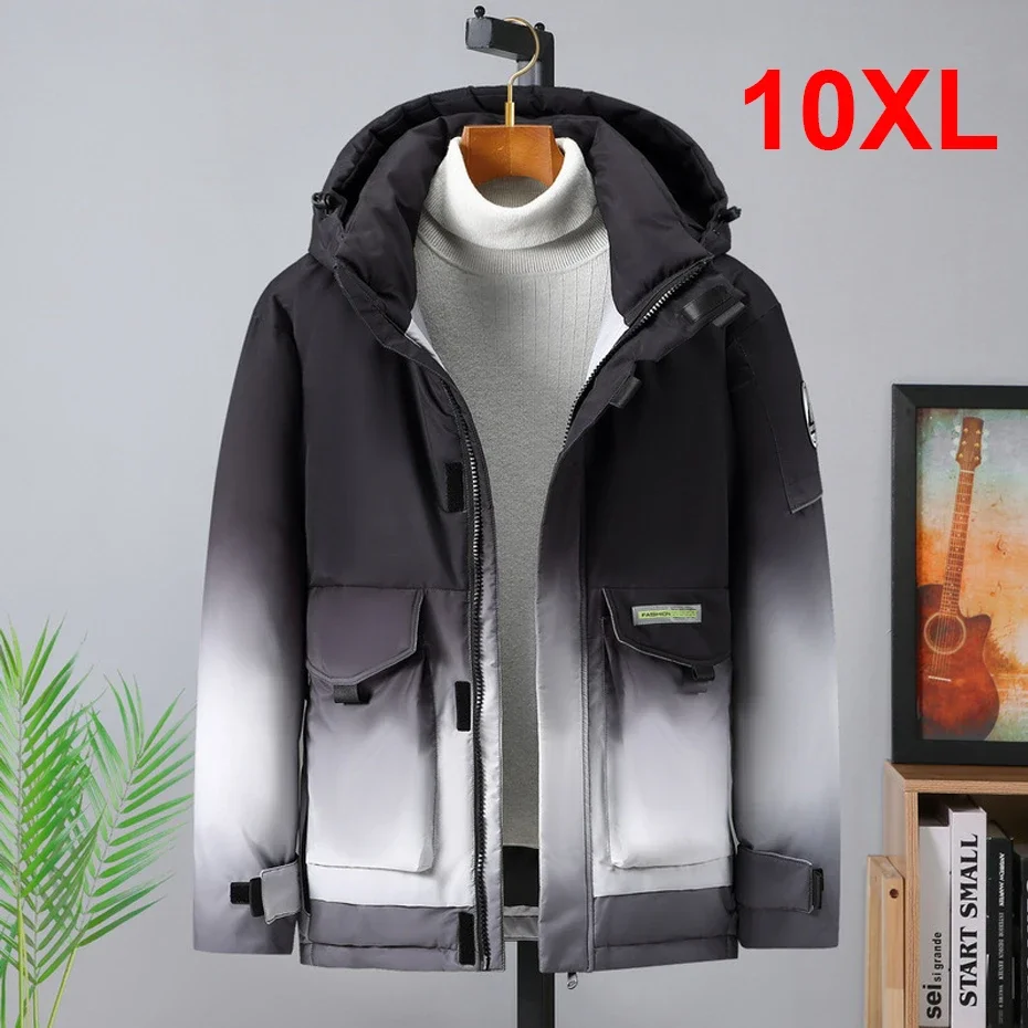 

Plus Size Parka Men 9XL 10XL Thick Jacket Winter Casual Fashion Gradient Jacket Coat Male Winter Outdoor Outerwear Big Size 10XL