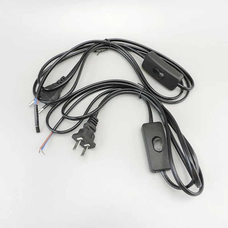 transparent White black UK AU EU US AC desk lamp Power supply extend connector Adapter cable repair Cord electric Switch Plug