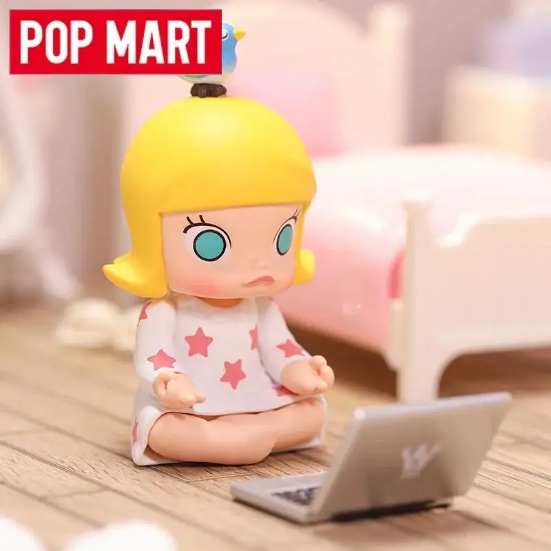 POP MART A Boring Day with Molly Series Mystery Box Torebka Niespodzianka Zabawki Lalka Śliczna Figurka Anime Ozdoby na Biurko Kolekcja Prezent Uroczy