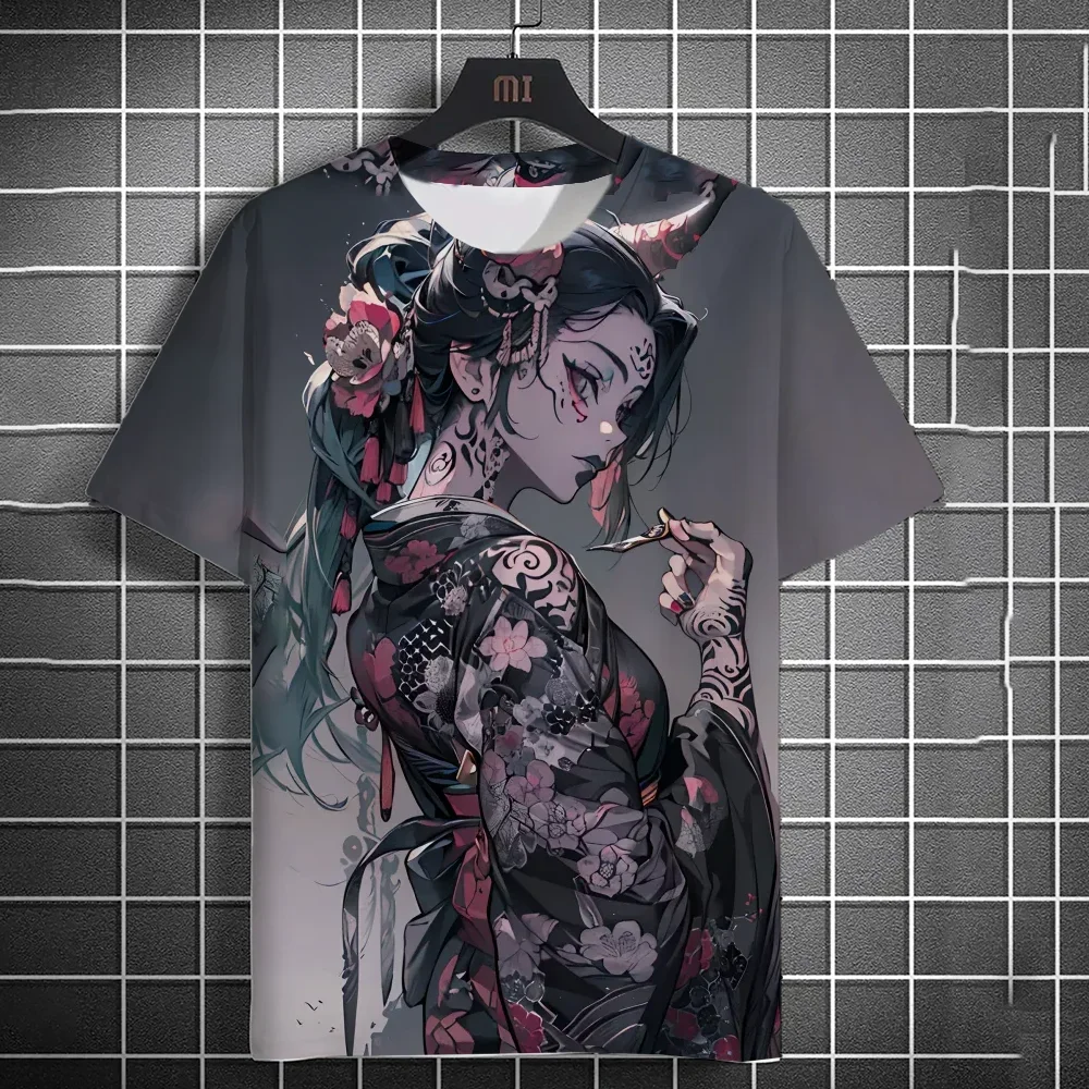 Herren-T-Shirt, 3D-Druck, Anime-Motiv, sexy, bedrucktes T-Shirt, lässiges, lockeres T-Shirt mit kurzen Ärmeln, Herren-Hauskleidung, Oberteil. – Detail 13
