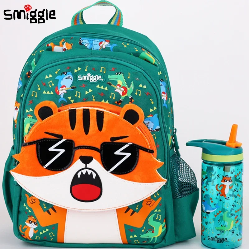 

Оригинальный Австралийский рюкзак Smiggle, детские зеленые очки, сумка для еды через плечо с тигром, рюкзак, чашка для воды, подарок для студента