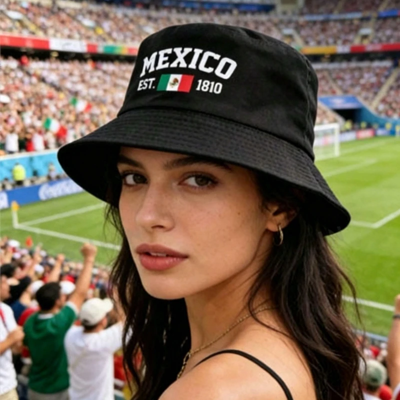 1pc Mexico Flag Bucket Hats for Men Women Summer Outdoor Sun Hat 2026 Double-Sided Sunscreen Hat,suitable for Holiday,daily Wear