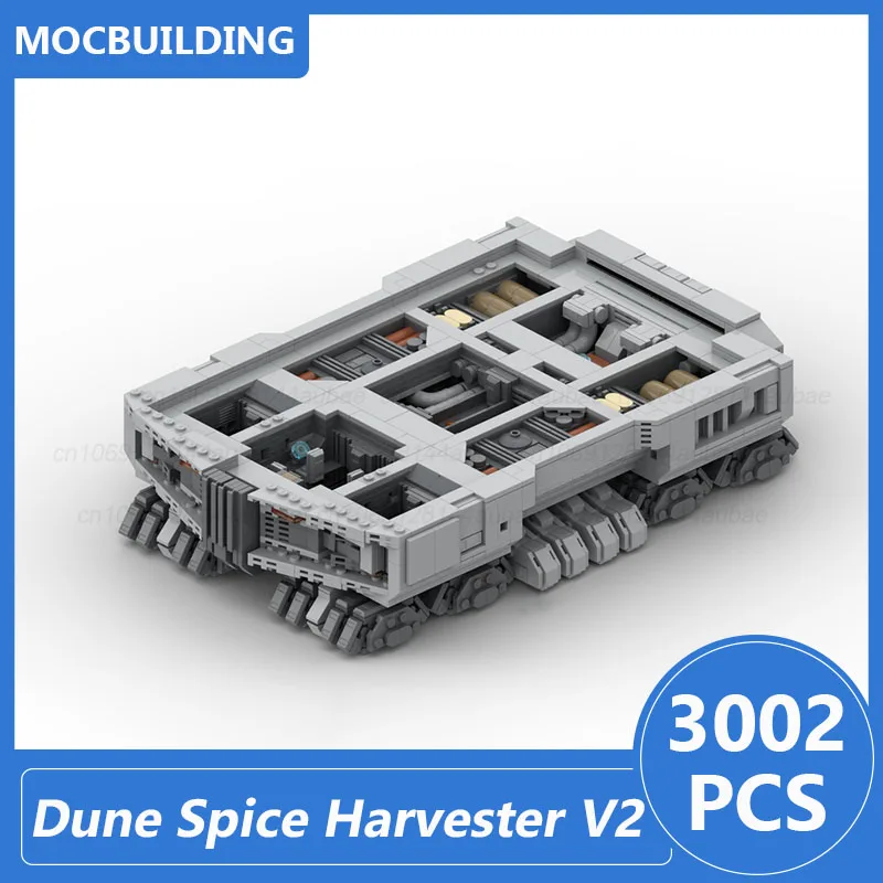 Dune Spice Harvester V2 with Interior MOC Building Blocks DIY Assemble Bricks Space Architecture Display Xmas Toys Gifts 3002PCS